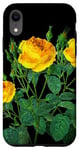 Coque pour iPhone XR Rose jaune vintage botanique florale pour femmes