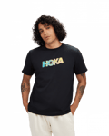 Hoka Hoka Men's Topo Logo Short Sleeve Black XL, Black