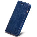 SUNQQA Genuine Leather Flip Case For iPhone 8 Plus 7 Plus Wallet Fitted Cover For iPhone X 6 6s 5 5s SE Cases Coque capa (Color : Blue, Material : For iphone XR)