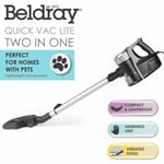 BELDRAY HANDHELD 2 IN 1 QUICK VAC VACUUM MULTI-SURFACE CARPET CLEANER SILVER