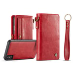 Röd Plånboksfodral med Magnetskal för iPhone X | Kortfack | Magnetic Wallet | CaseMe