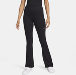 Nike Women's Tight Mini-rib Flared Leggings Sportswear Chill Knit Urheilu BLACK/SAIL