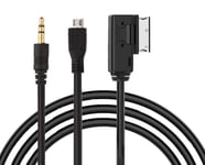 Media in AMI MDI to Stereo 3.5MM Aux & Micro USB Charg Adapter Cable Compatible with A1 A3 A4 A5 A6 A7 A8 (MMI 3G+),Volkswa-ge for Android