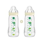 MAM Easy Active Baby Bottle | Easy to hold | Fast Flow Teat | 4+ Months | Green
