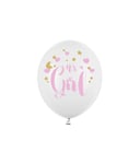 Partydeco Sb14p-233-008-6, Toy Balloon, Latex, Guld, Rosa, Vit, Temafest, Oval, 30 Cm