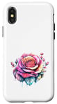 Coque pour iPhone X/XS Rose aquarelle