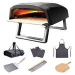 MasterPro Pizza Oven | Four à pizza | Ensemble de fours à gaz portable à cuisson rapide jusqu'à 500 °C | Comprend tablier, poignée, cutter, pelle et planche de découpe | Pizzas prêtes en 60 secondes