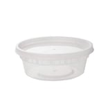 Pack of 24, Round Plastic Food Containers with Leak-Proof & Airtight Lids ~ BPA-Free ~ Microwave, Fridge, and Freezer Safe ~ Recyclable, Washable, and Reusable Meal Prep Storage Deli Soup Tubs (8oz)