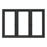NorDan Sidohängt Fönster Tanum 3-Luft BlackLine Aluminium sidohängt 3-luftsfönster svart RAL 9005 trä/alu FS+FS+FS18X12ALU-BL