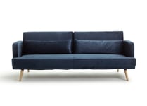 Habitat Andy Velvet 3 Seater Clic Clac Sofa Bed - Blue