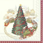 Villeroy & Boch Christmas Train in Town paper 33 cm square 3 ply napkins 20 pack