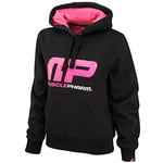 MusclePharm Sweat Shirt à Capuchon en tête Fleece Jacket Womens, Noir/Hot Pink, Moyen