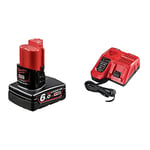 Milwaukee M12B6 12v 6.0Ah Red Lithium-ion Battery & M12-18FC M12-M18 Multi Fast Charger, 230 V, One size