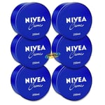 6x Nivea Creme All Purpose Face Body Moisturising Cream for Dry Skin Care 250ml