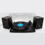 GPO Piccadilly Turntable Matte Black High-Gloss Bluetooth Viny Record Player