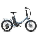 Fällbar elektrisk cykel FAFREES F20 Lasting - Motor 250W Batteri 36V18.2Ah - Räckvidd 120KM - Grå Blå