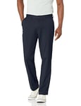 Nautica Men's Classic Fit Flat Front Stretch Solid Chino Deck Pant Business Casual, True Navy, 38W x 34L