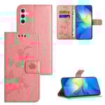 Samsung Galaxy A05s Mobilfodral med fjärilar, Rosa