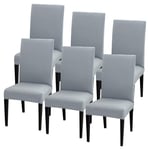SearchI Dining Room Chair Covers Set of 6, Spandex Fabric Fit Stretch Removable Washable Short Parsons Kitchen Chair Covers Protector for Dining Room, Hotel, Ceremony (Grey Smoke, 6 per Set)