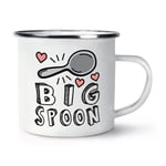 Big Spoon Enamel Mug Cup Valentine's Day Happy Wife Boyfriend Love Girlfriend