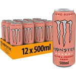 Monster Energy Ultra Peachy Keen -energiajuoma, 500 ml, 12-pack