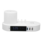 Wireless Charger Clock Touch Control Colourful Night Light 6USB Interface Fa AUS