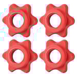 4 st 25 mm hantel skivstång handklocka stångklämma låsskruv mutter halkfri snurrlås krage sexkantsmutter för styrketräning Red 0.1