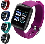 Smart Watch Band Sport Activity Fitness Tracker for Kids & Adults Fit Android iOS UK (Purple)