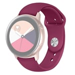 Beilaishi For Samsung Galaxy Watch Active2 Bluetooth Version 40mm Smart Watch Solid Color Silicone Wrist Strap Watchband(Pink) replacement watchbands (Color : Wine Red)