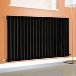 NRG 600x1428mm Horizontal Flat Panel Designer Radiator Bathroom Heater Central Heating Rad Single Column Black