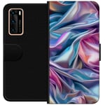 Huawei P40 Svart Plånboksfodral Cellofan