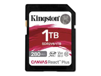 Kingston Canvas React Plus - Carte mémoire flash - 1 To - Video Class V60 / UHS-II U3 / Class10 - SDXC UHS-II