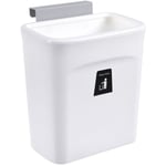Poubelle à compost pour cuisine – Poubelle de comptoir ou sous l'évier, petite poubelle à suspendre avec couvercle pour salle de bain/chambre(blanc)