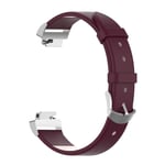 Fitbit Inspire HR/Fitbit Inspire - Læder rem med metalspænde - Vinrød