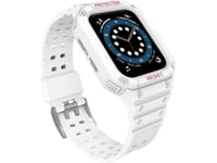 Hurtel Protect Armband Med Fodral För Watch 7 / 6 / 5 / 4 / 3 / 2 / Se (41 / 40 / 38Mm) Fodral Bepansrat Klockfodral Vitt