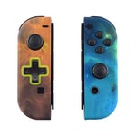 eXtremeRate Orange Star Universe Soft Touch Joy con Handheld Controller Housing (D-Pad Version) with Full Set Buttons, DIY Replacement Shell for Nintendo Switch Joycon & Switch OLED Joy con