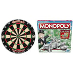 WINMAU Diamond Plus Professional Bristle Dartboard & Monopoly Game, Family Board Game for 2 to 6 Players, Monopoly Board Game for Kids Ages 8 and Up, Package May Vary