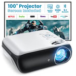Vidéoprojecteur Bluetooth, 8500 Lumens 4K Supporté Full HD 1080P  Projecteur, Rétroprojecteur Home Cinéma pour Phones,Fire Stick,PS5,AV,USB,  Silver