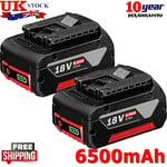 2PACK 6.5Ah 18V Li-ion Battery For Bosch BAT609 BAT610 BAT618 25618-01 GSB GSR