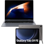 Samsung Galaxy Book4 Pro 360 (2024) Laptop, 16", Intel Core Ultra 7, 16GB RAM, 512GB, Moonstone Grey and Galaxy Tab S9 FE Wifi 128GB Grey