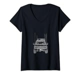 Womens CB Radio Vehicle Line V-Neck T-Shirt