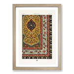 Big Box Art A Floral Persian Pattern by Albert Racinet Framed Wall Art Picture Print Ready to Hang, Oak A2 (62 x 45 cm)
