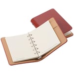 Brown A7 Notebooks 5.78*4.17 Inch Loose Leaf Round Ring Journal  Office
