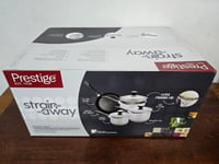 Prestige Strain Away 4PC Set 16/18/20cm Saucepan & 24cm Frypan