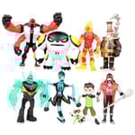 9 st Ben 10 Kineceleran Heatblast LED Actionfigurer Leksak för barn Present Skrivbordsdekoration (FMY)
