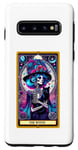 Coque pour Galaxy S10 Witch Black Cat Tarot Carte Squelette Skelly Magic Spell Wicca