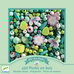 Träpärlor Blommor och blad 450-pack Djeco