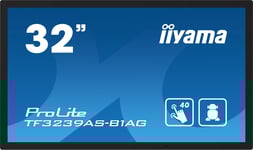 iiyama TF3239AS-B1AG skyltställ Platt skärm för digital skyltning 80 cm (31.5") LED 500 cd/m² 2.4K Ultra HD Svart Pekskärm Inbyggd processor Android 24/7