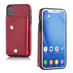 Apple iPhone XS wallet leather case - Red Röd