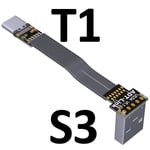 100cm S3-T1 Câble ruban USB 3.0 plat Type C, blindage EMI, connecteur d'angle, FPC, USB 3.1 Nipseyteko